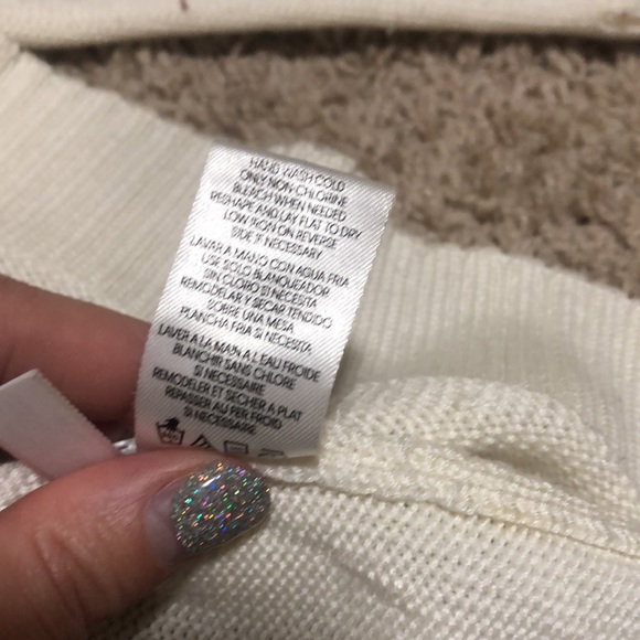 Calvin Klein creamy beige kind of waffle knit cowl neck sweater, size L - Picture 4 of 12